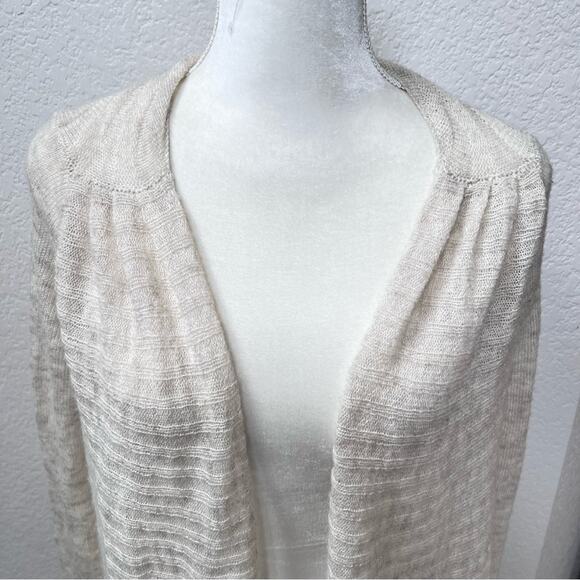 Anthropologie Moth Cardigan Women Small Oatmeal Cream Wool Blend Open Front - Picture 5 of 9
